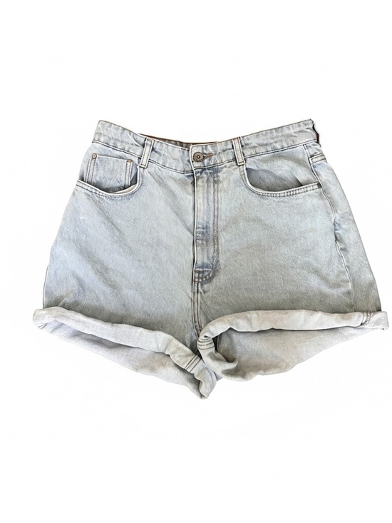 Zara Pants - Zara Mom Denim Shorts Sz 10 Rolled Hem Light Wash High Rise